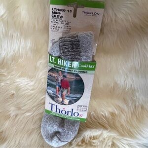 Thorlos Hiking Foot Protection Grey Crew Socks Women’s Size 9-10.5 NEW USA Made